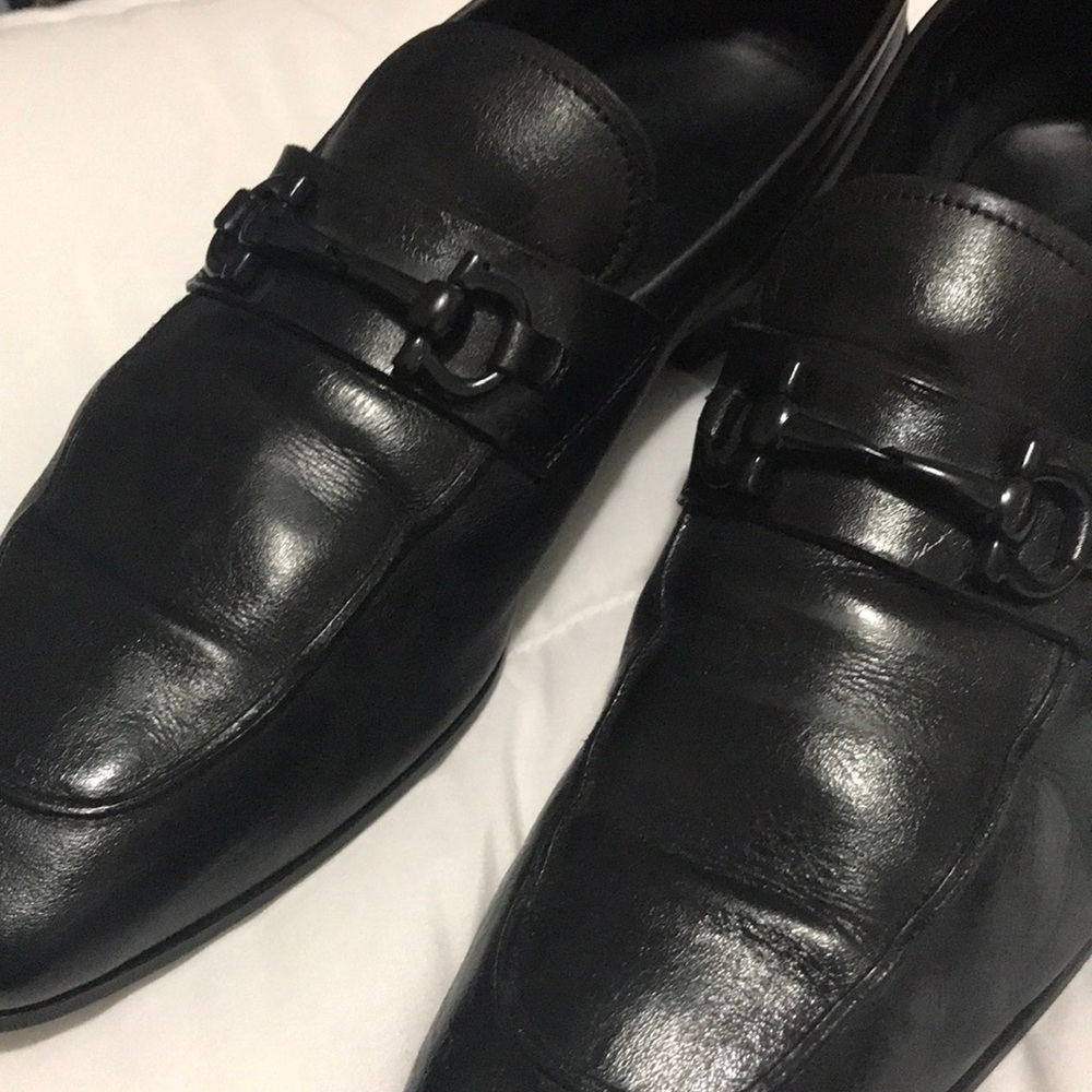 Salvatore Ferragamo black leather shoes